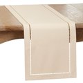 Saro Lifestyle SARO 9738.I14108B 14 x 108 in. Oblong Ivory Laser-Cut Hemstitch Table Runner 9738.I14108B